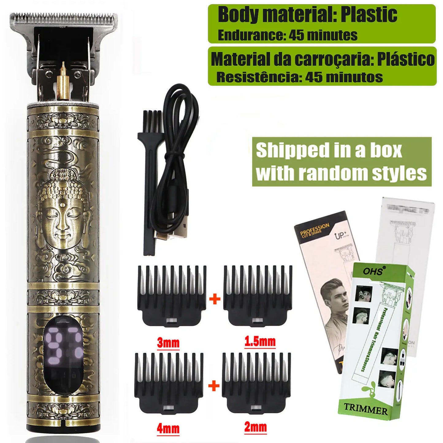 Professional Wireless Hair Clipper for Men Trimmer Set Beard Grooming Kit Precision Cutter Easy Use hair clipper limit comb