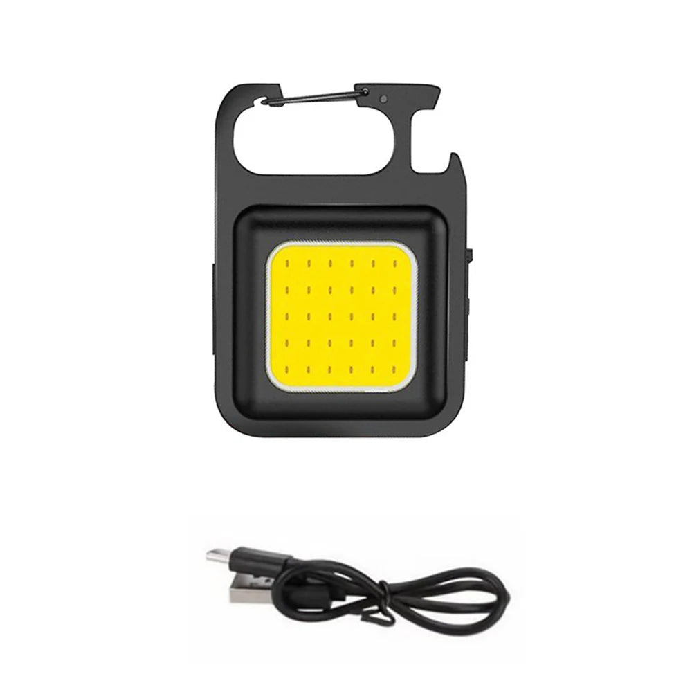 Super Bright Mini COB Keychain Portable light Flashlight Charging Lamp Camping Lights with Magnet 4 Lighting Modes Forwork Light