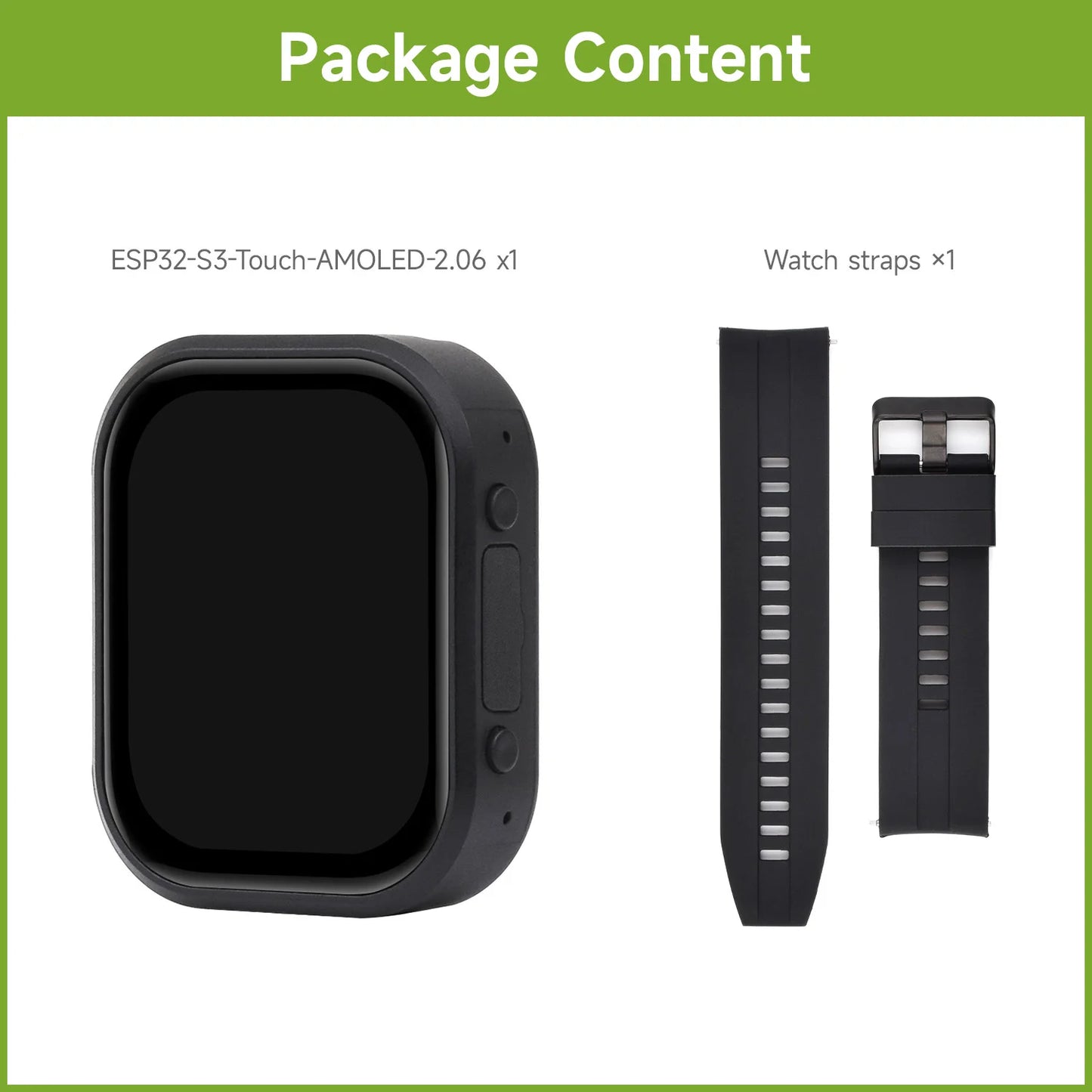 Waveshare ESP32-S3 2.06inch AMOLED Touch Watch Development Board, 32-bit LX7 Dual-core, Onboard Dual Digital Microphones Array