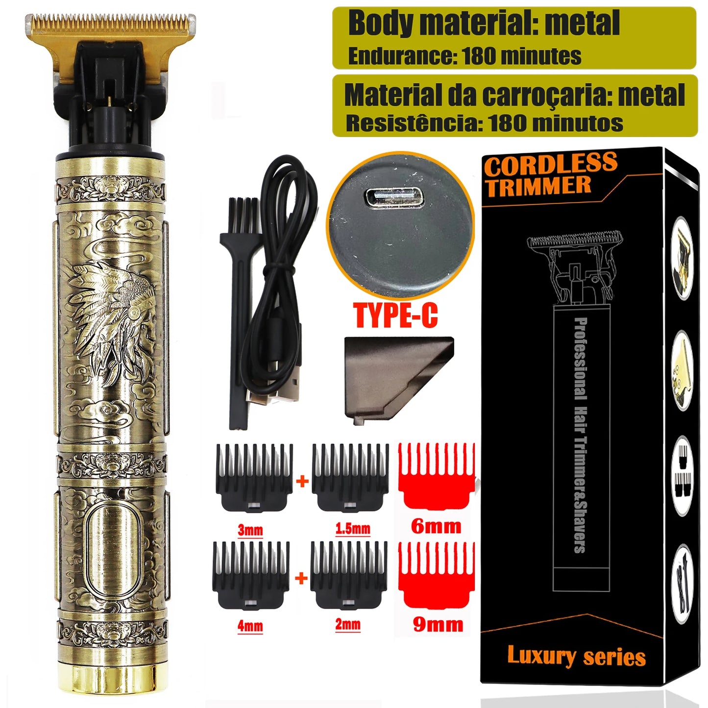 Professional Wireless Hair Clipper for Men Trimmer Set Beard Grooming Kit Precision Cutter Easy Use hair clipper limit comb